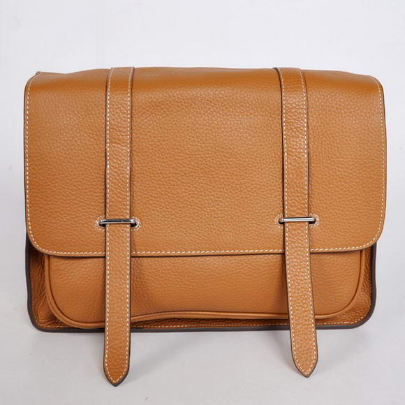 H92110 Hermes Steve 32CM Mens Bag Clemence Camel